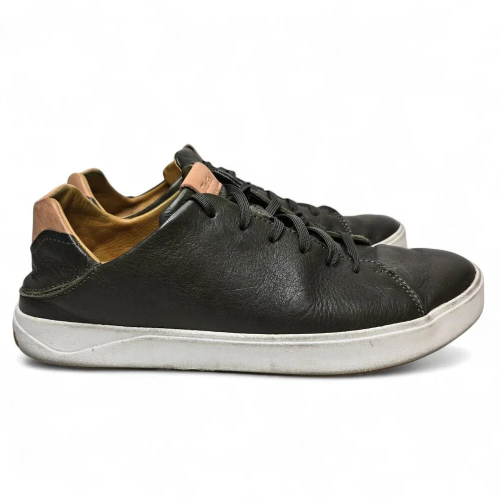 Olukai Panepo 'O Hunter Green‎ Leather Sneakers Men's Flip able Backs 10.5